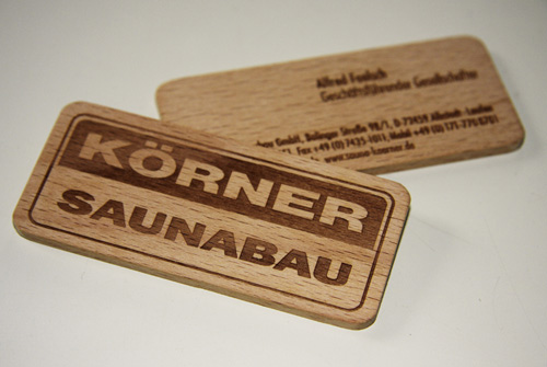 Korner Saunabau Cards for your Business