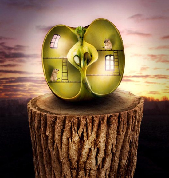 Photo Manipulate a Surreal Apple Habitat Scene