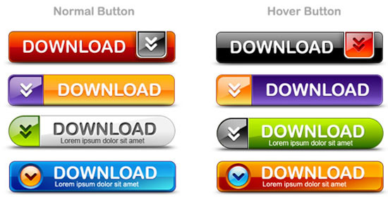 Download Buttons PSD Pack Free PSD files Download