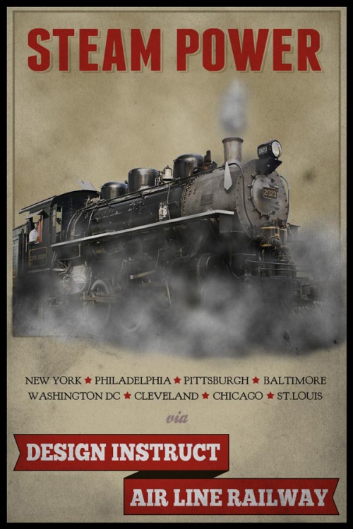 Vintage Steam Locomotive 50+ Photoshop Tutorials for Professional Poster Designing