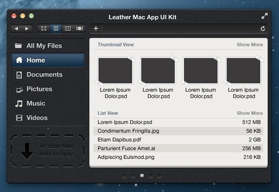 Leather Mac App UI Kit