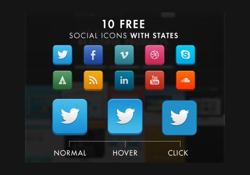 Social Icons with States by Handsome