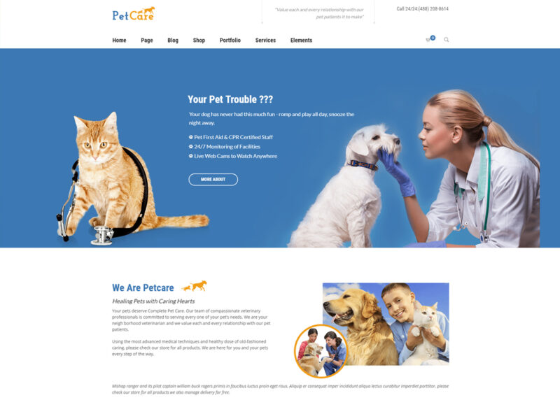 Pet Care Wordpress Theme